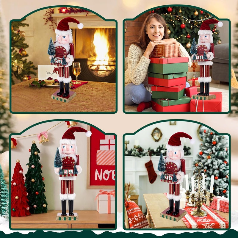 BXO Store Christmas Decorations Nutcracker Ornament,15 Inch Wooden Traditional Festive Collectible Nutcracker, for Family and Thanksgiving Decor(Countdown Calendar) - Image 5